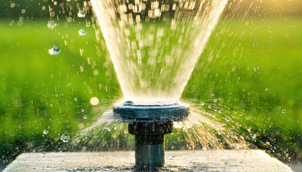 efficient irrigation through sprinkler heads