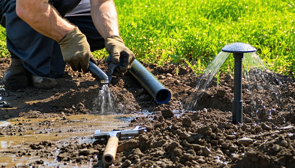 underground sprinkler system installation